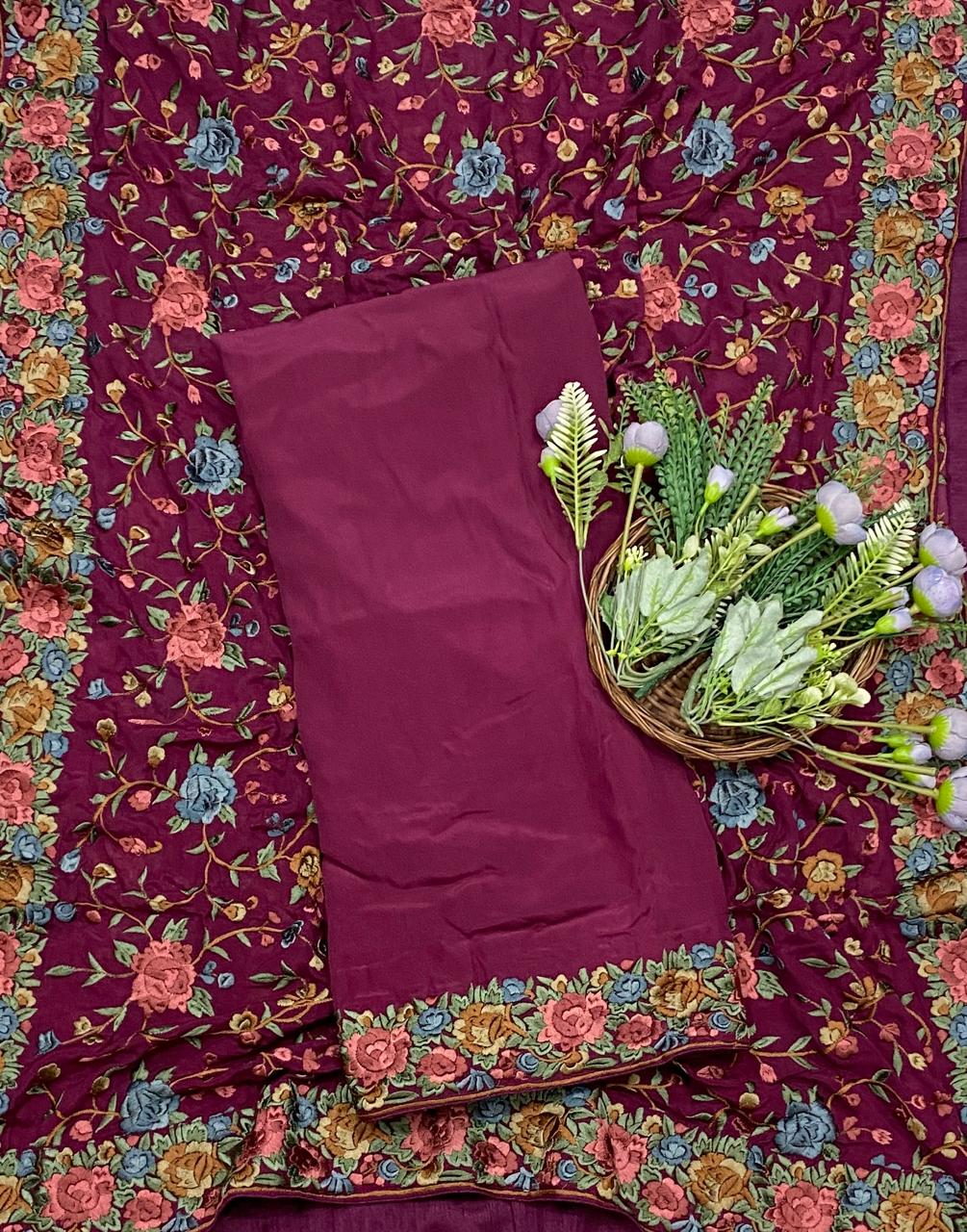 18E Crepe Dark Wine Suit Fabric / CKC Crepe Suits