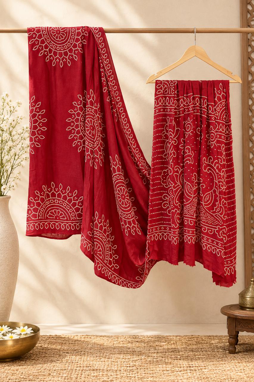 22E Modal Silk Red Saree / CKC Sarees