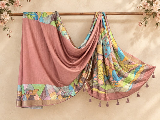 27E Silk Peach Saree / CKC Sarees