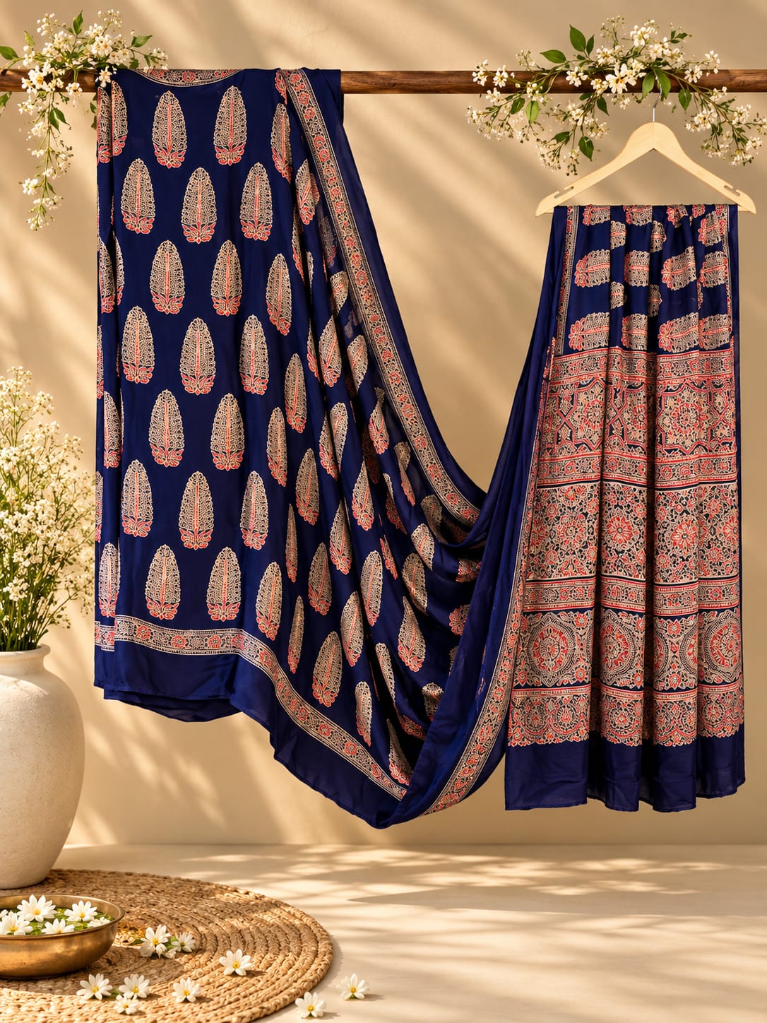 23E Modal Silk Navy Blue Saree / CKC Sarees