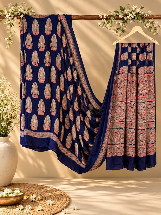 23E Modal Silk Navy Blue Saree / CKC Sarees