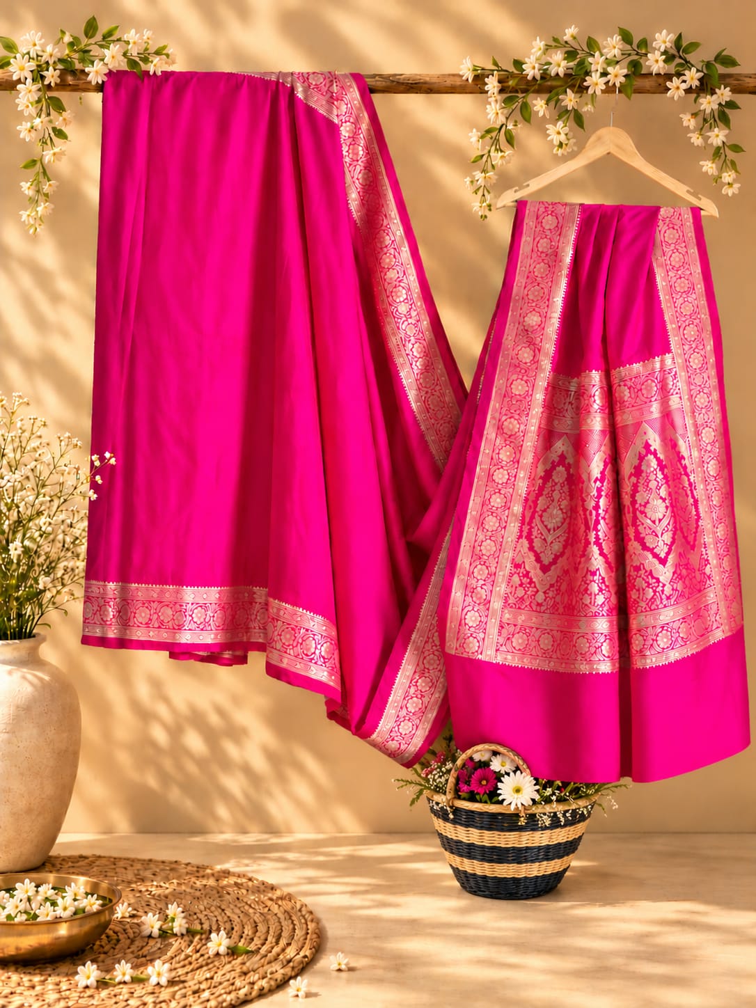 40E Pure Silk Magenta Saree / CKC Sarees