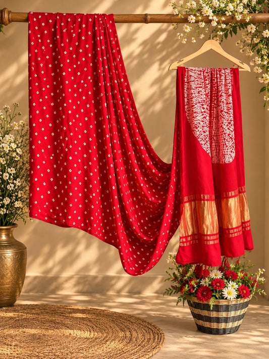 36E Modal Silk Red Saree / CKC Sarees