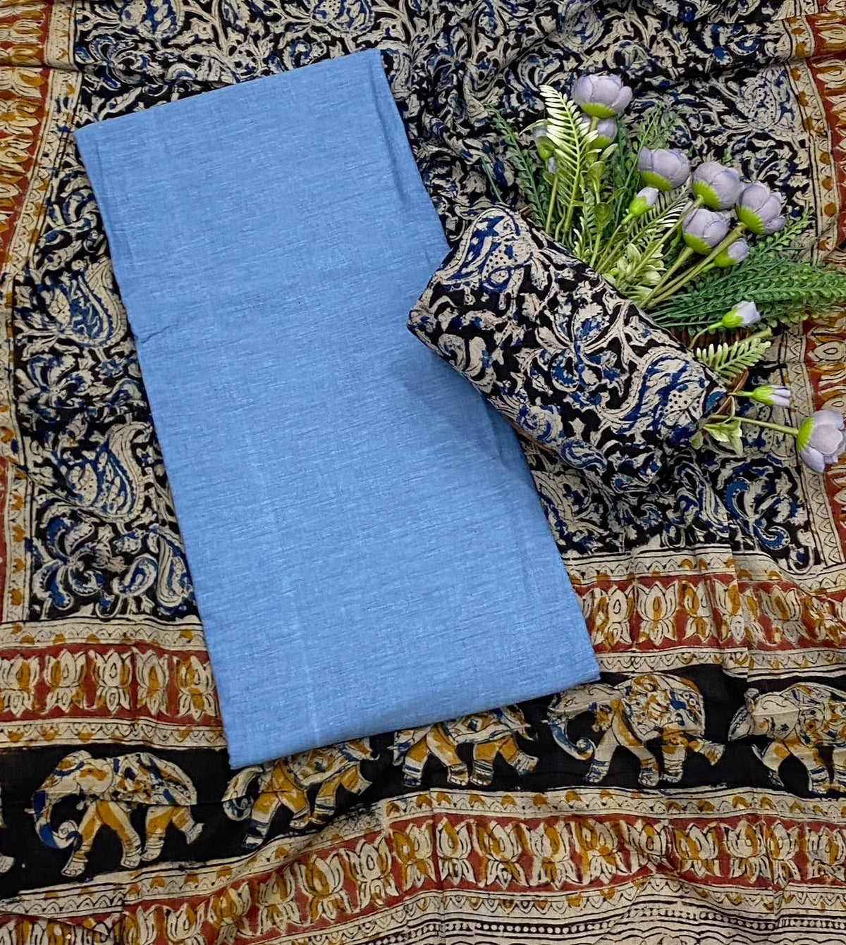 43E Cotton Blue Suit Fabric / CKC Cotton Bazaar