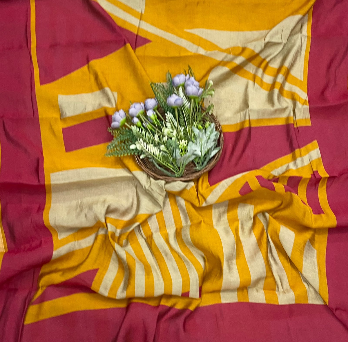 82E Maheshwari Magenta Suit Fabric / CKC Maheshwari Suits