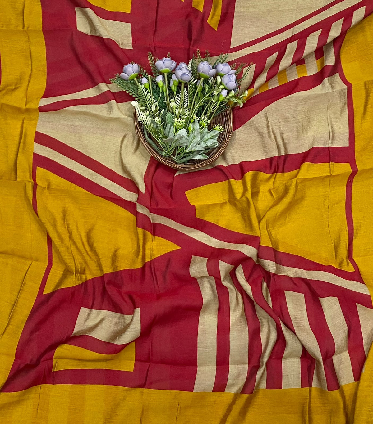 83E Maheshwari Mustard Suit Fabric / CKC Maheshwari Suits