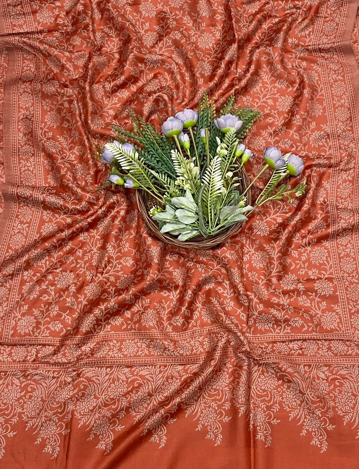 84E Pashmina Rust Orange Suit Fabric/ CKC Winter Suits