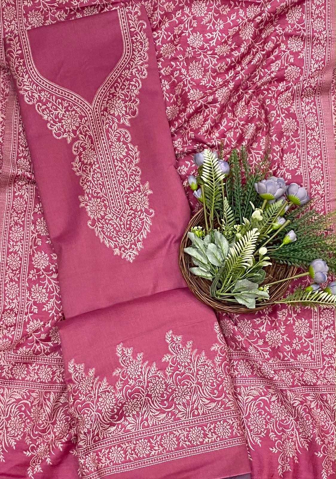 85E Pashmina Pink Suit Fabric/ CKC Winter Suits