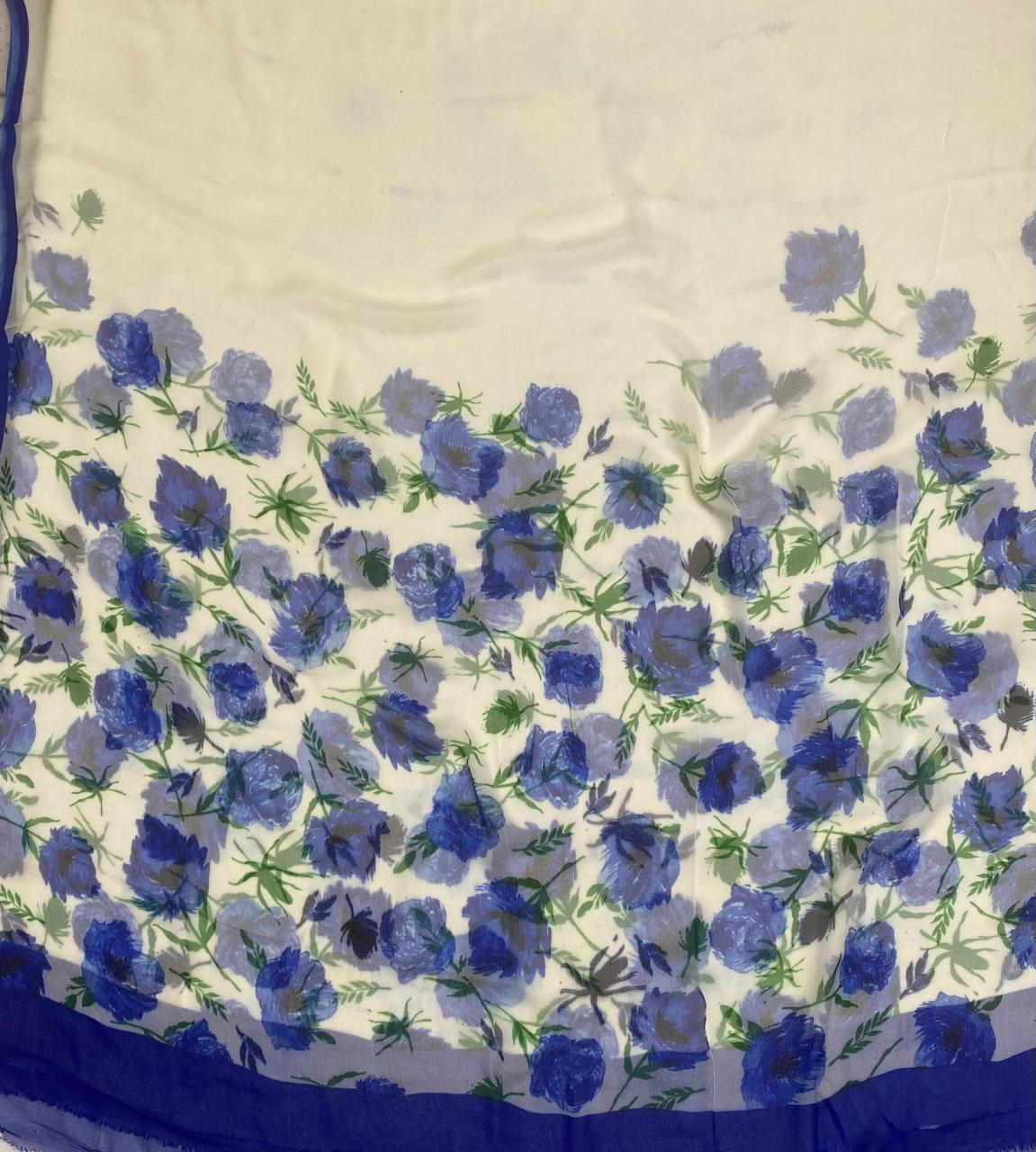 Crepe Navy Blue Suit Fabric / Phoolon Ka Ghar
