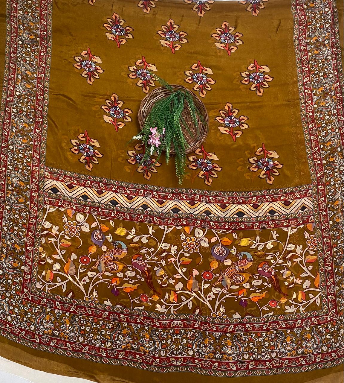 Tassar Cotton Brown Suit Fabric / Tassar Suits