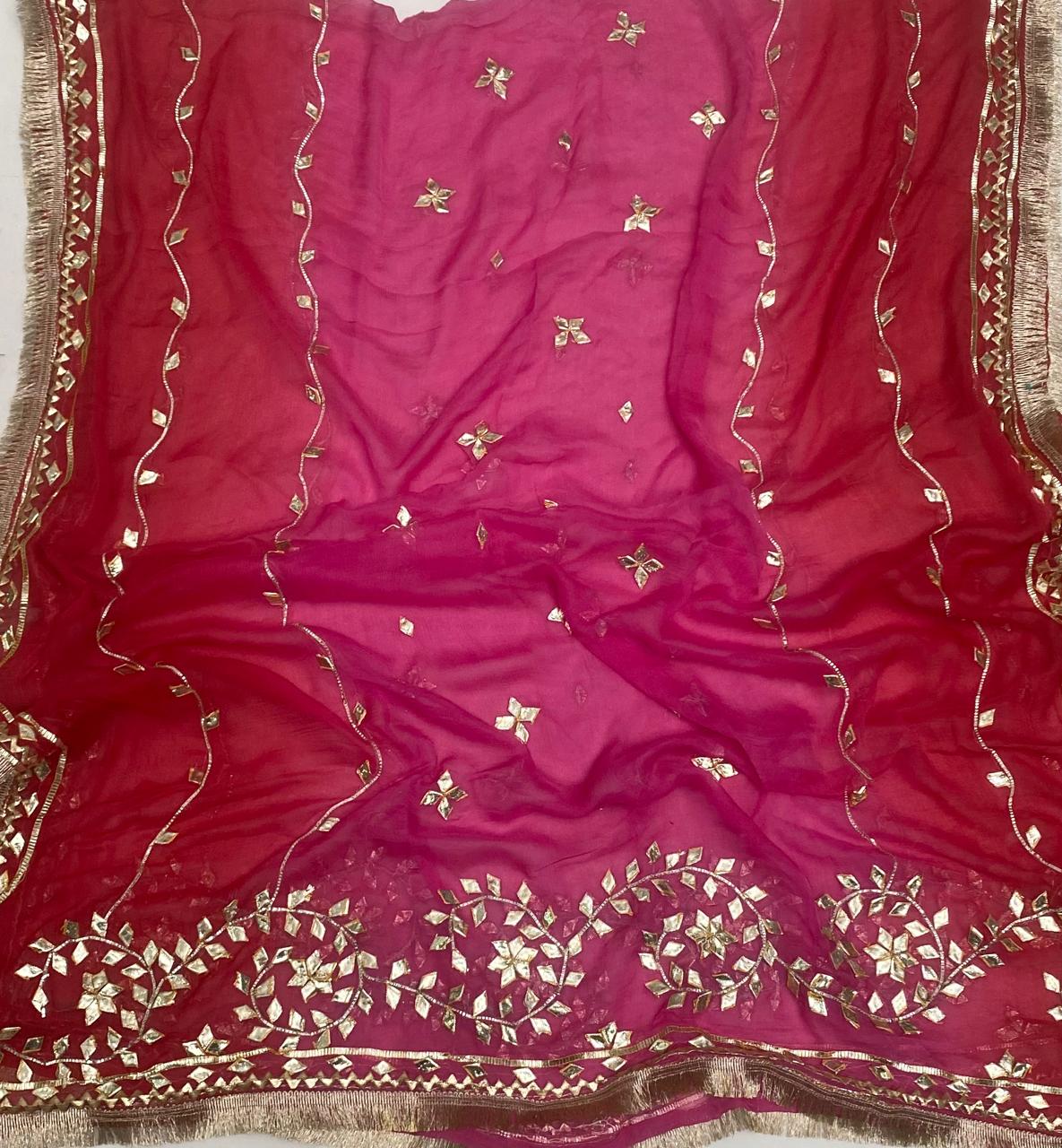 Shimmer Magenta Suit Fabric / Festive Vibe