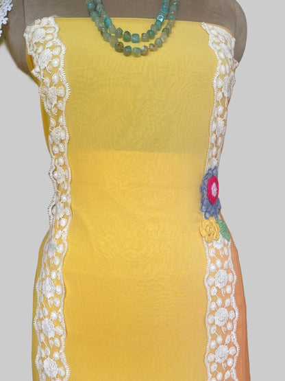 170A Georgette Yellow With Orge  Suit Fabric / CKC CKC Magic Of Resham 2025