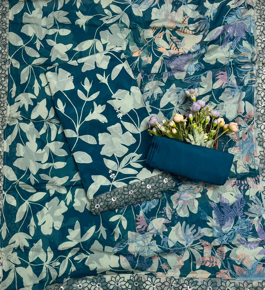 Muslin Teal Blue Suit Fabric / CKC Muslin Suits