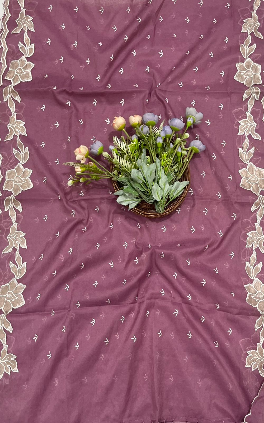 Mul Cotton Purple Suit Fabric/ CKC Mul Cotton