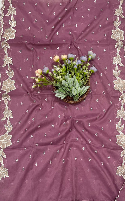 Mul Cotton Purple Suit Fabric/ CKC Mul Cotton