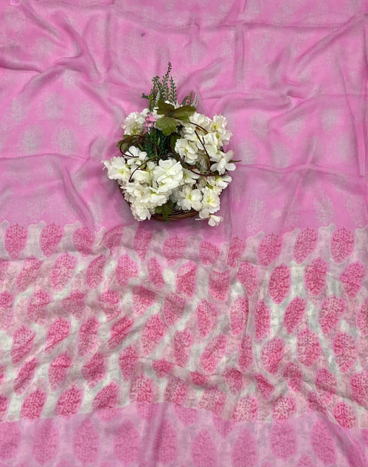 Ckc 733 Chinon Pink Suit Fabric / CKC Phoolon Ka Ghar