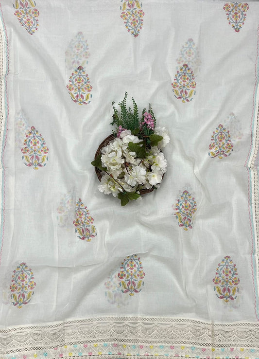 CKC 650 Cotton White Suit Fabric / CKC Cotton Bazaar