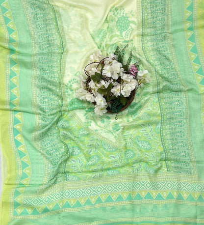 Ckc 29 Chinon Jacquard Green Suit Fabric / CKC Phoolon Ka Ghar