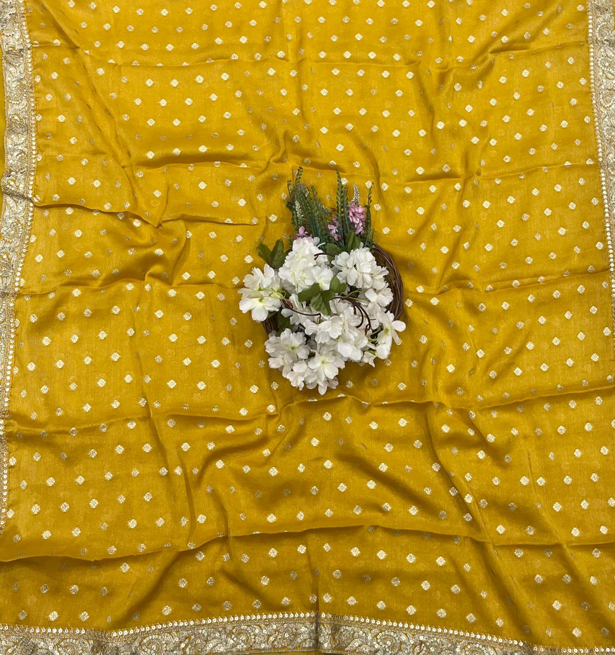 310A Organza Silk Yellow Suit Fabric/ CKC Partywear Collection