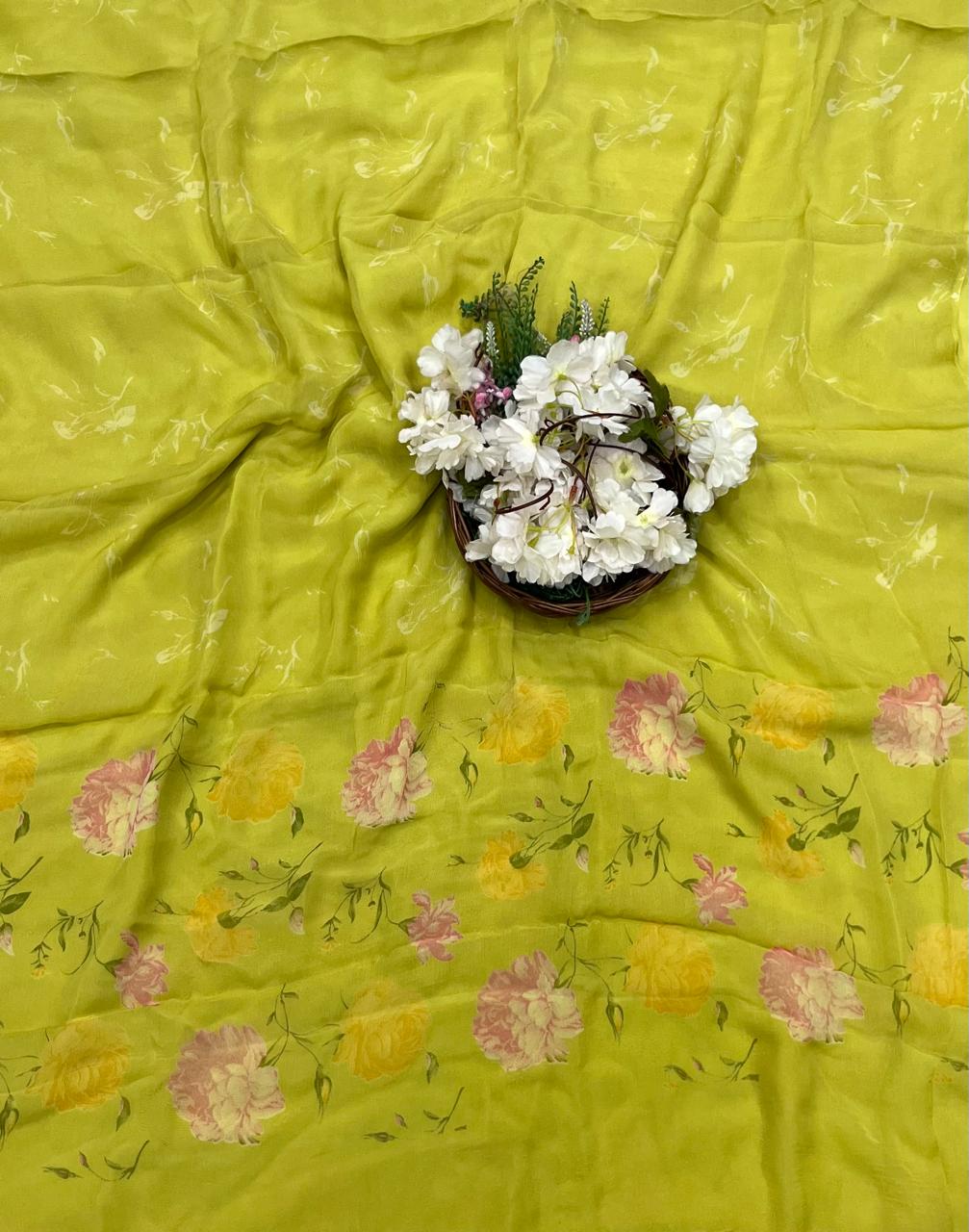 407A Chiffon Green Suit Fabric / CKC Chiffon Suits