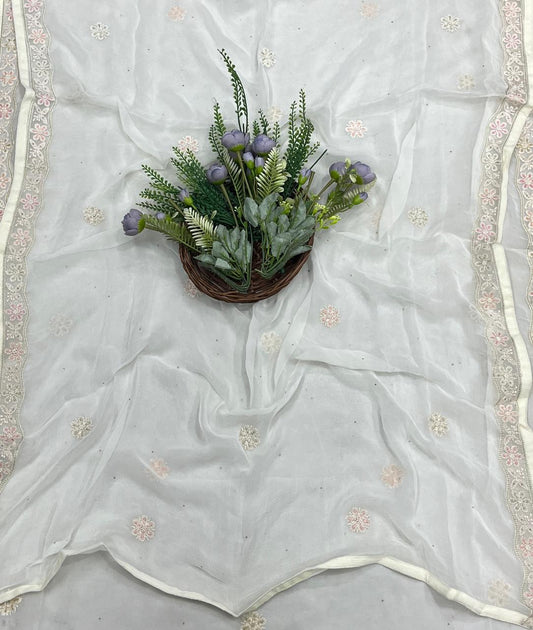 827A Georgette Cream Suit Fabric/ CKC Partywear Collection