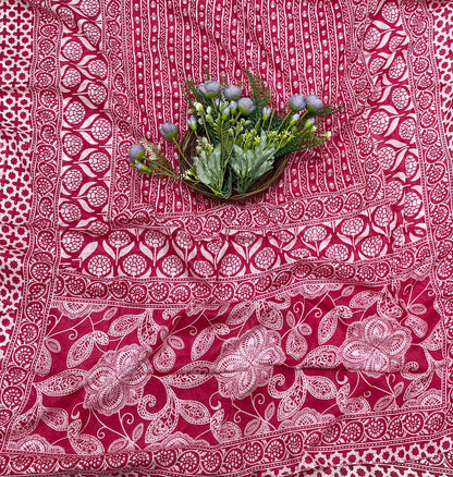 CKC 17B Cotton Red Magenta Suit Fabric / CKC Cotton Bazaar