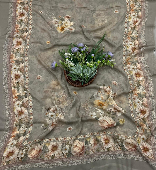 979A Georgette Dusty Gray Suit Fabric / CKC Georgette Suits