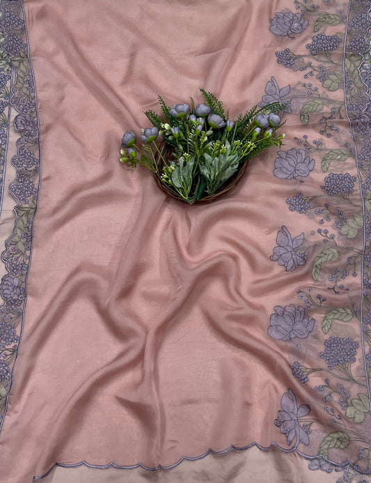 995A Organza Dusty Peach Suit Fabric/ CKC Partywear Collection