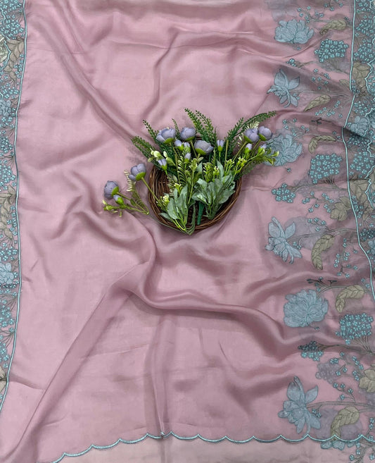 998A Organza Dusty Powder Pink Suit Fabric/ CKC Partywear Collection