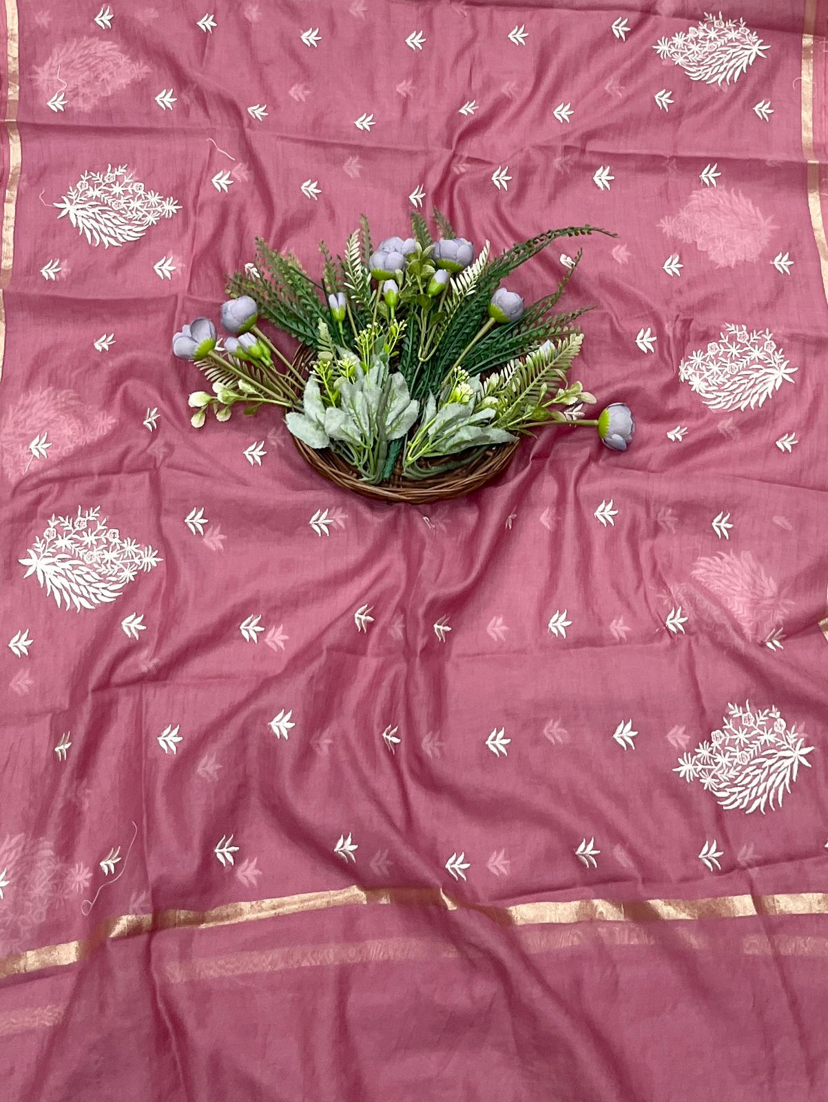 50B Mul Cotton Dusty Pink Color Suit Fabric / CKC Mul Cotton