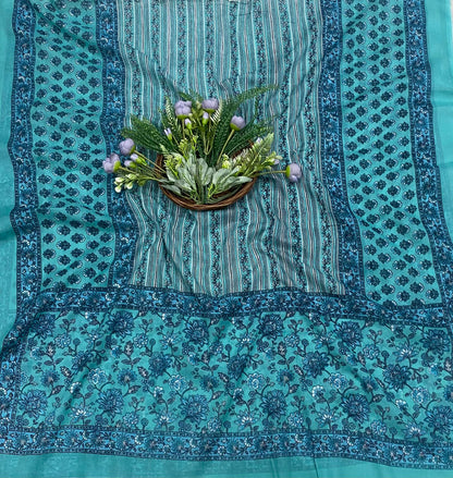 70B Cotton Dusty Sky Blue Color Suit Fabric / CKC Cotton Bazaar