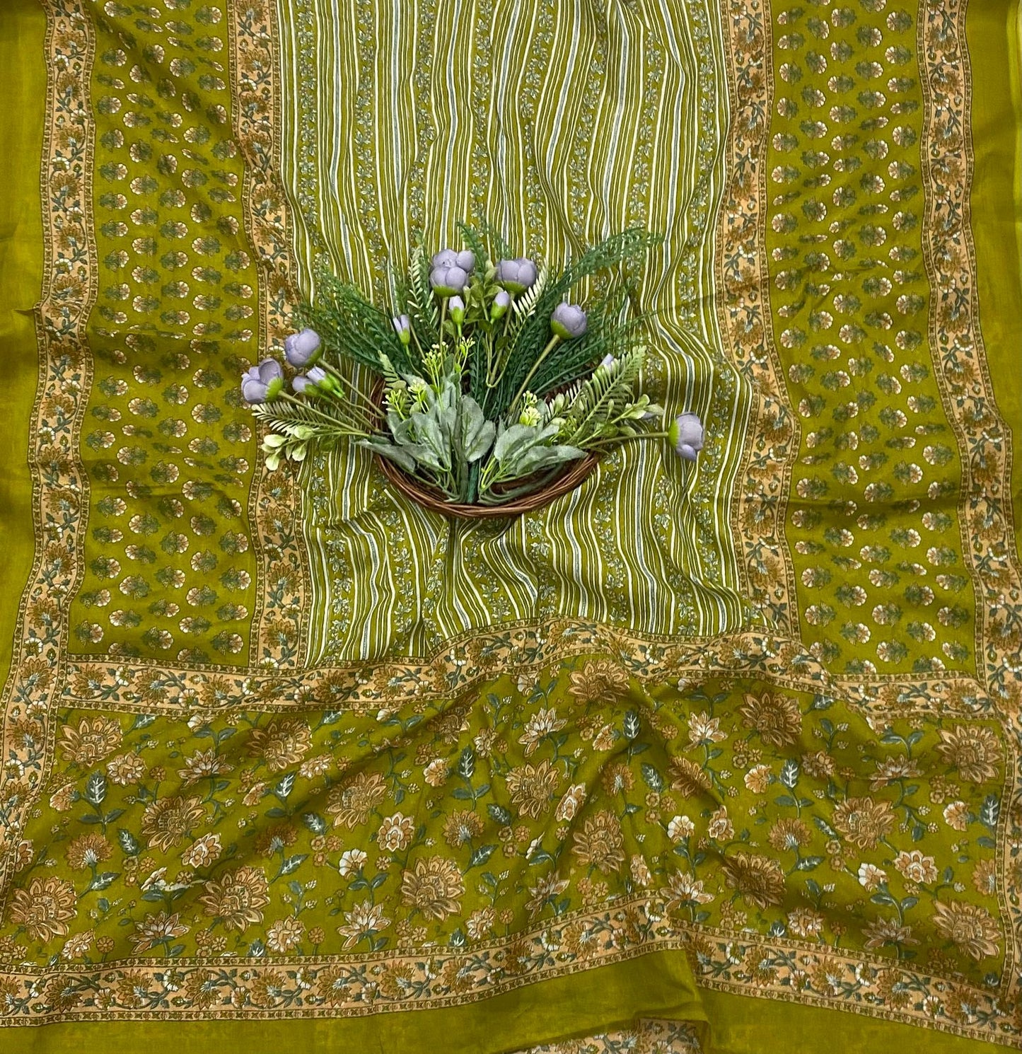 72B Cotton Parrot Green Color Suit Fabric / CKC Cotton Bazaar