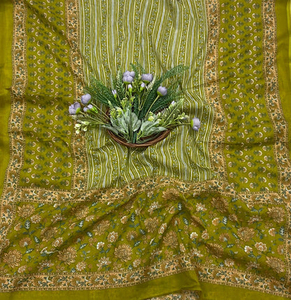 72B Cotton Parrot Green Color Suit Fabric / CKC Cotton Bazaar