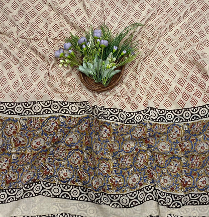60B Cotton Mustard With Cream Color Suit Fabric / CKC Cotton Bazaar