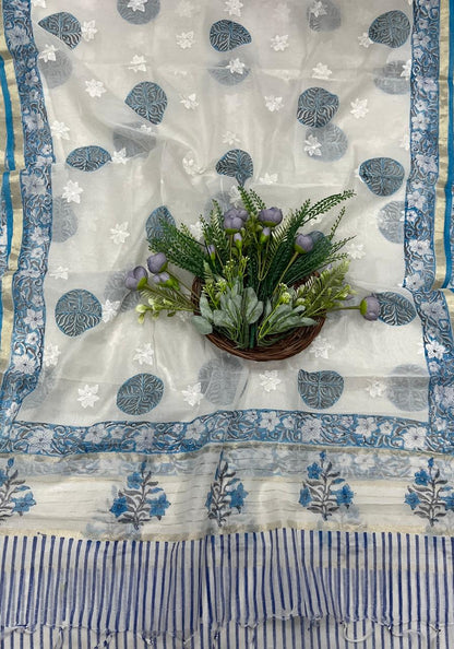 44B Mul Sky Blue Color Suit Fabric / CKC Mul Cotton
