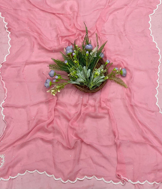 82B Georgette Pink Color Suit Fabric/ CKC Partywear Collection
