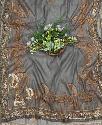 98B Mul Gray Color Suit Fabric / CKC Mul Cotton