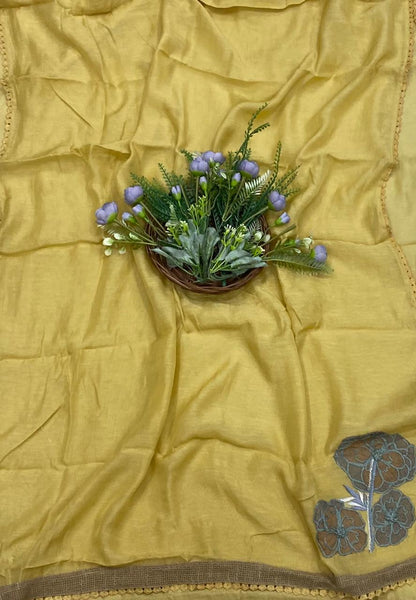 102B Mul Mustard Color Suit Fabric / CKC Mul Cotton