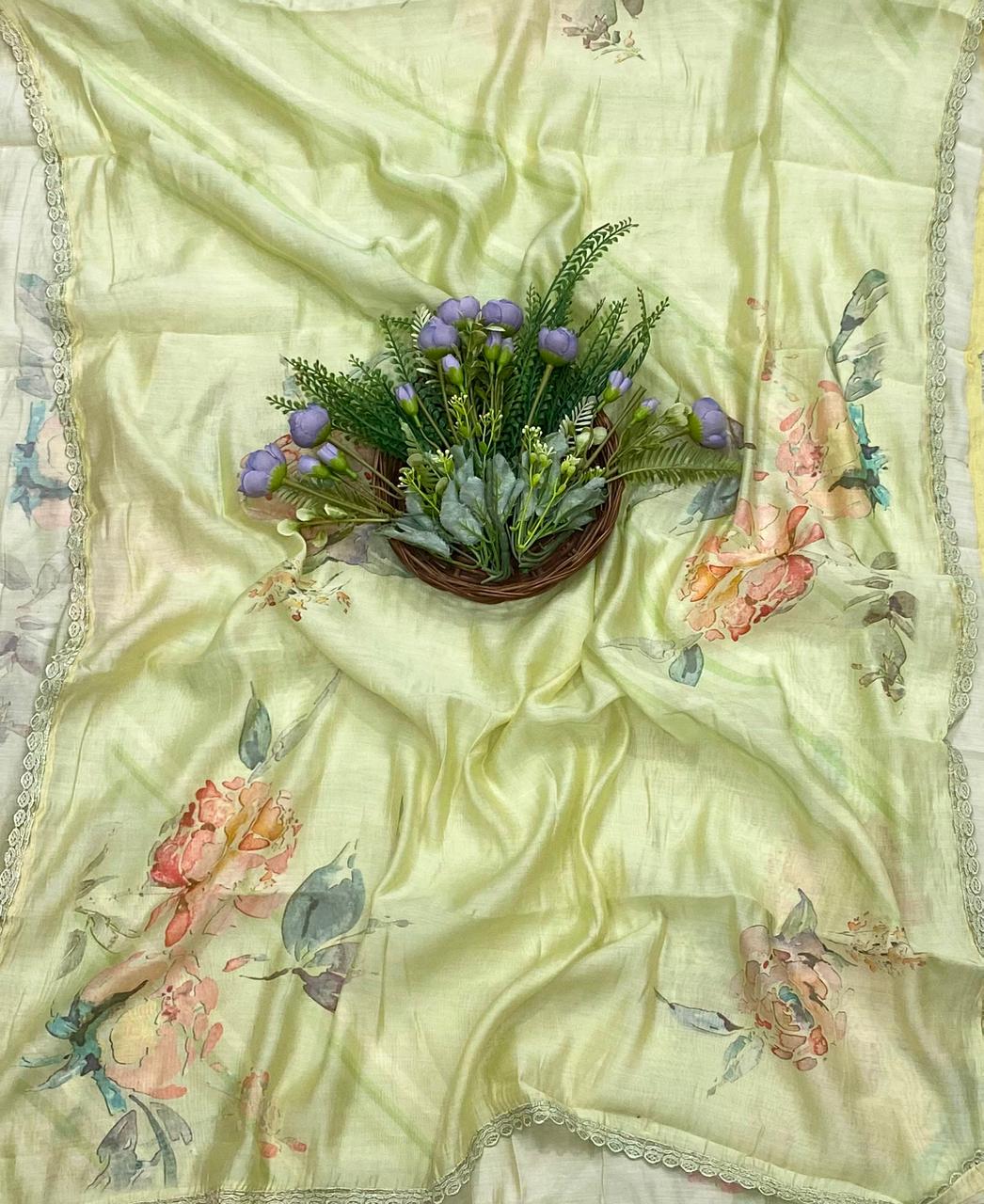 129B Modal Cotton Mint Green Color Suit Fabric / CKC Cotton Bazaar