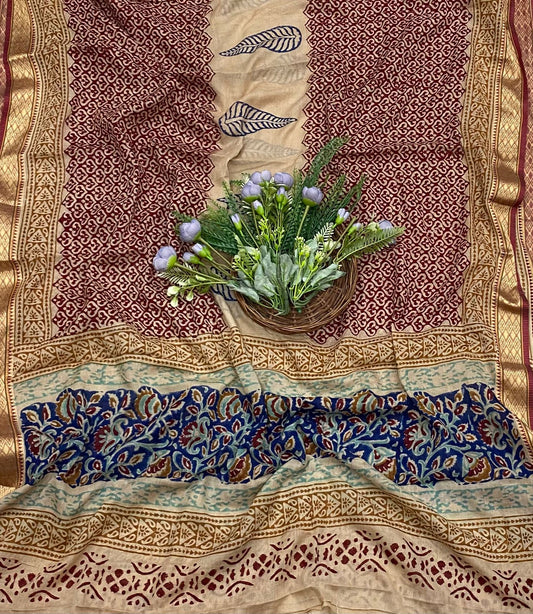 139B Cotton Blue With Maroon Color Suit Fabric / CKC Cotton Bazaar
