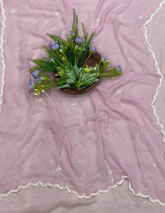 111B Georgette Lilac Color Suit Fabric/ CKC Partywear Collection