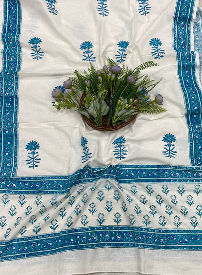 213B Cotton Ferozi Color Suit Fabric / CKC Cotton Bazaar