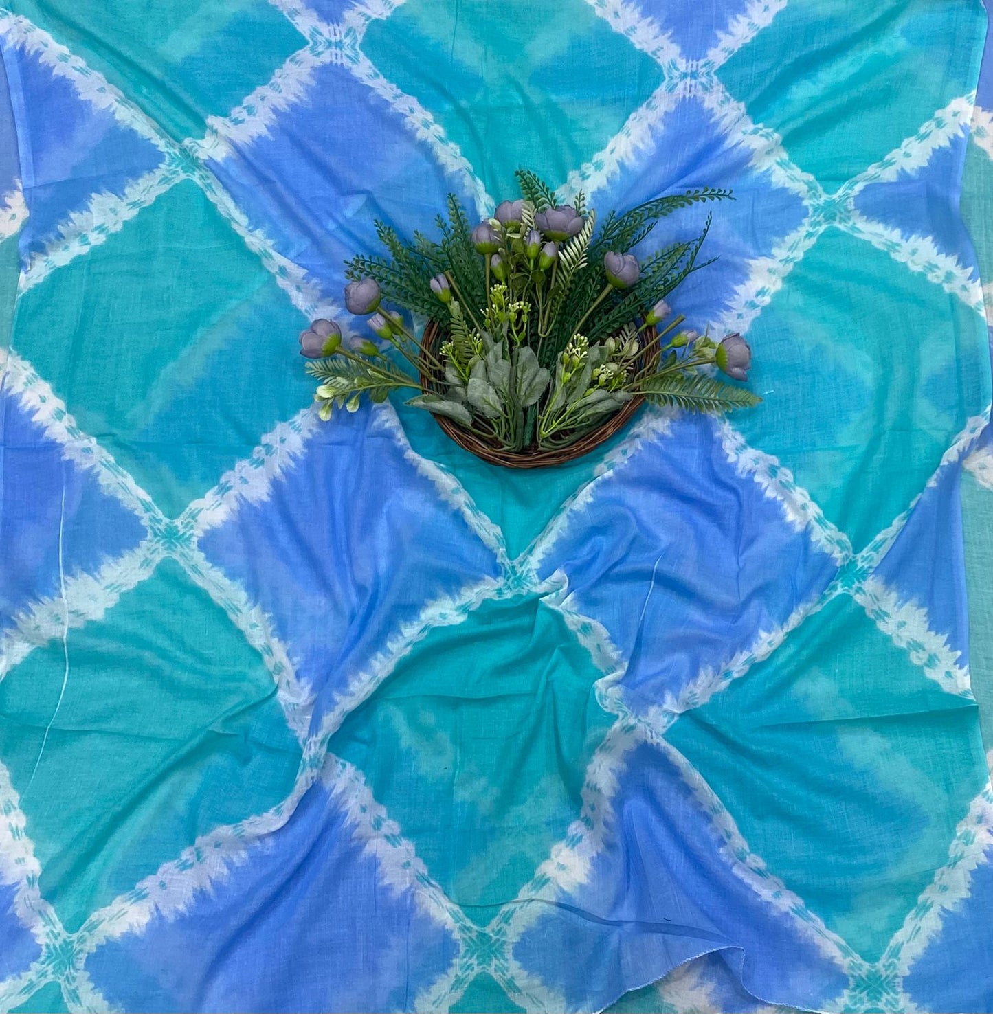 208B Cotton Teal Blue Color Suit Fabric / CKC Cotton Bazaar
