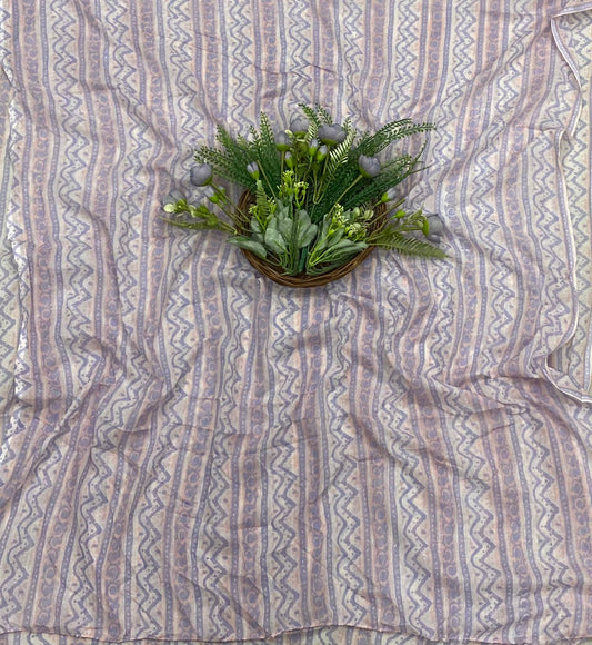 218B Cotton Lilac With Pink Color Suit Fabric / CKC Cotton Bazaar