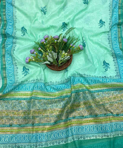 240B Mul Sea Green Color Suit Fabric / CKC Mul Cotton