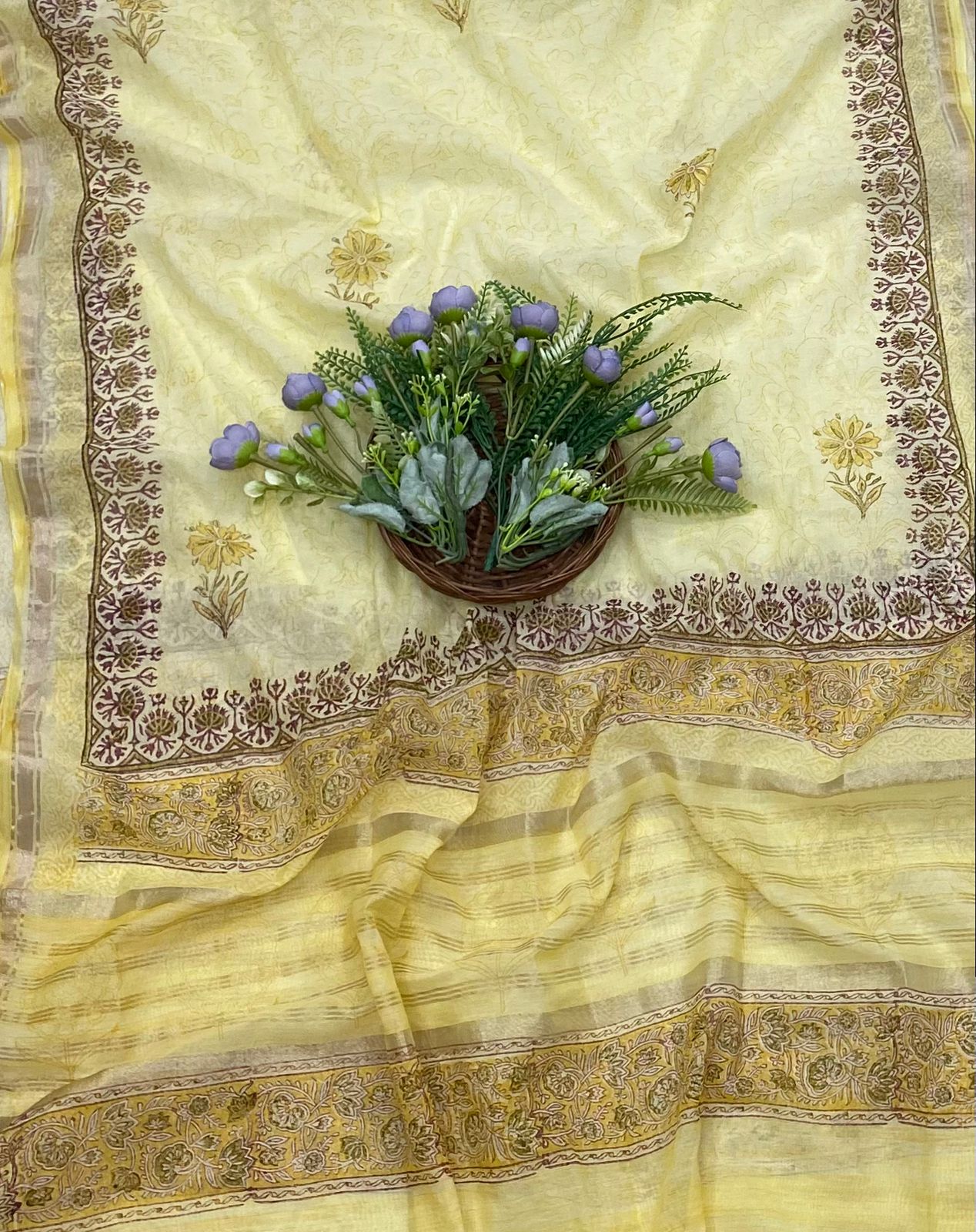 236B Mul Yellow Color Suit Fabric / CKC Mul Cotton