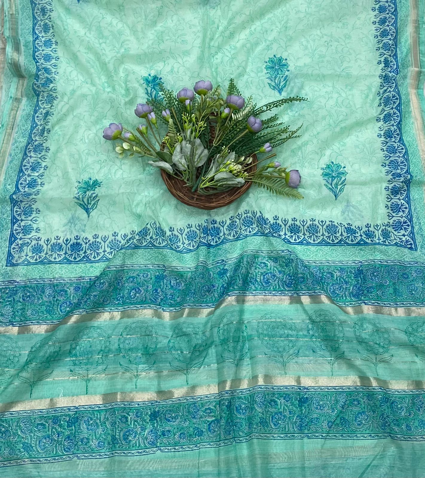 238B Mul Sea Green Color Suit Fabric / CKC Mul Cotton