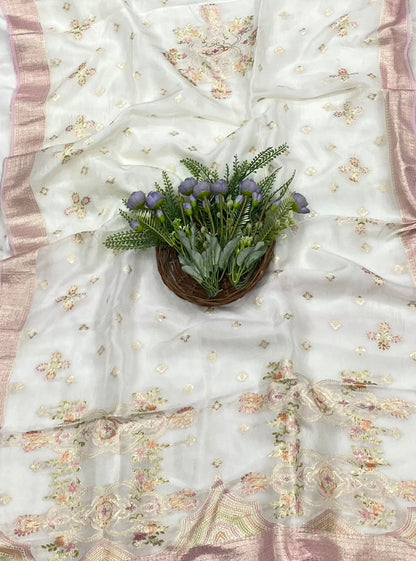 Organza Off White Fabric/ CKC Partywear Collection