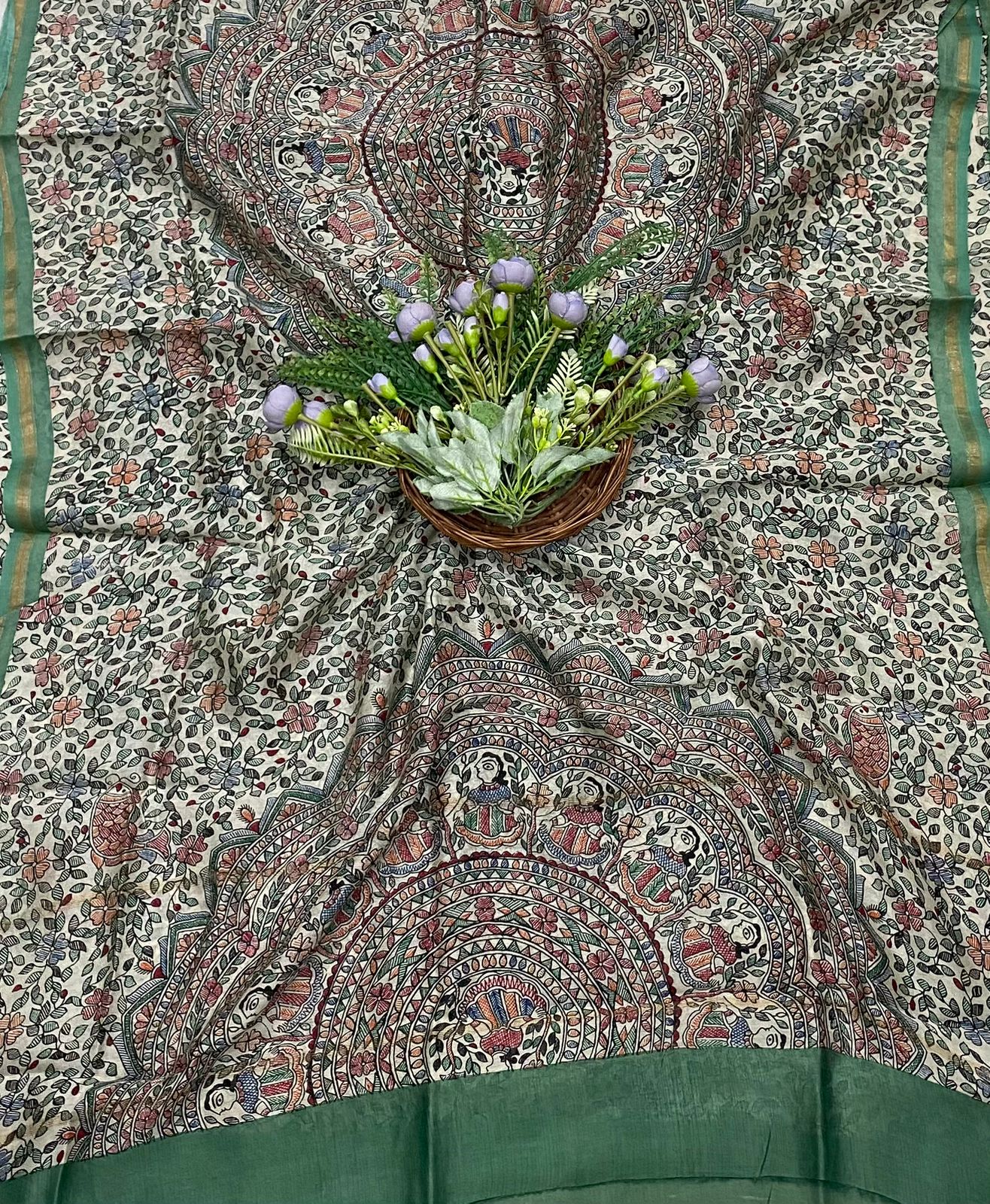 318B Mahashwari Green Suit Fabric / CKC Maheshwari Suits