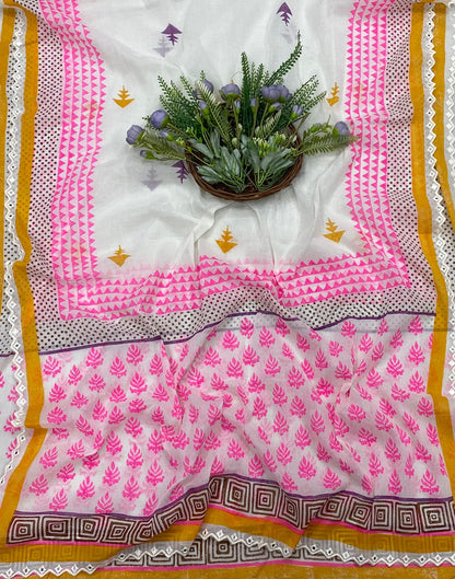 CKC 300B Cotton Pink and white Suit Fabric / CKC Cotton Bazaar